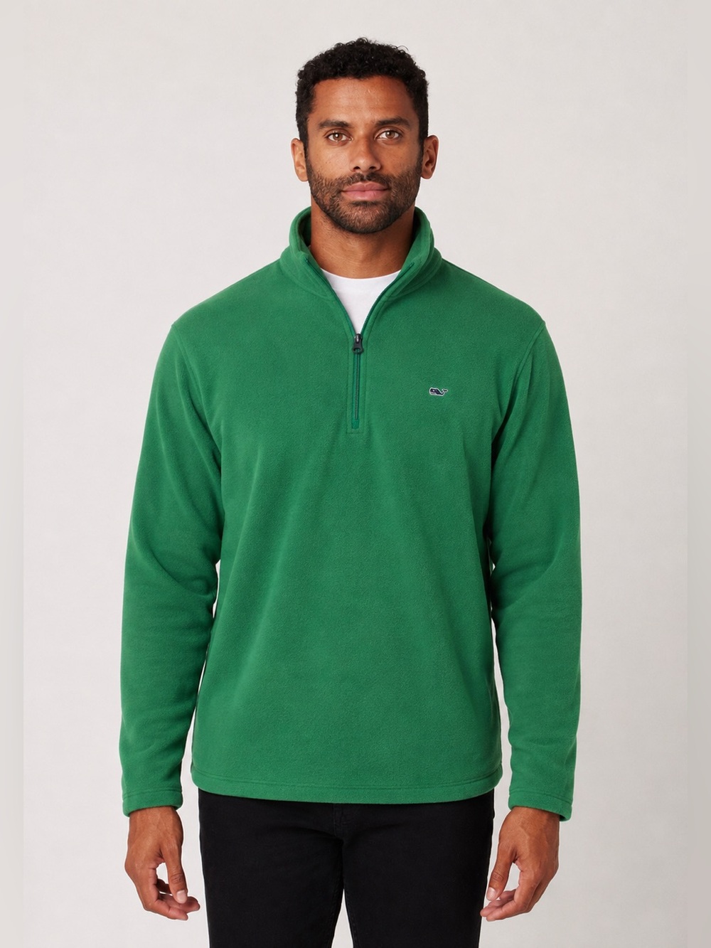 Vineyard Vines Men’s Ultralight Super Soft Fleece Quarter Zip Pullover Green m